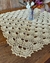 Toalha De Centro Quadrada Leque Crochê Artesanal 54x54cm - Crochê Maria Veronez