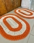 Kit 2 Tapetes Oval Listrado 70 x 45cm Crochê Artesanal - comprar online