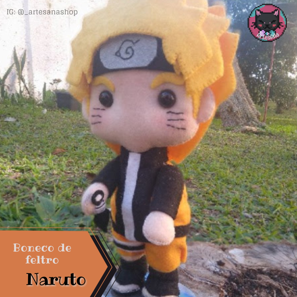 Bonecos em Feltro Naruto e Hinata, Filme e Série Artesanal Usado 83460134