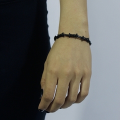 Imagem do R206 - Bracelete Arame Farpado Preto Fosco