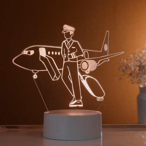 Luminária Led - Comissário, Piloto de avião, viajante