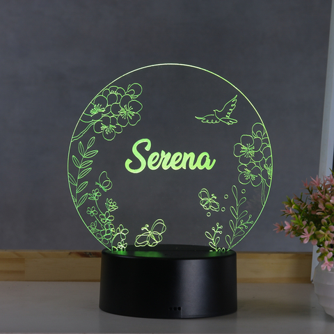 Luminária de mesa - Personalizado Jardim Encantado com NOME - PopLumos