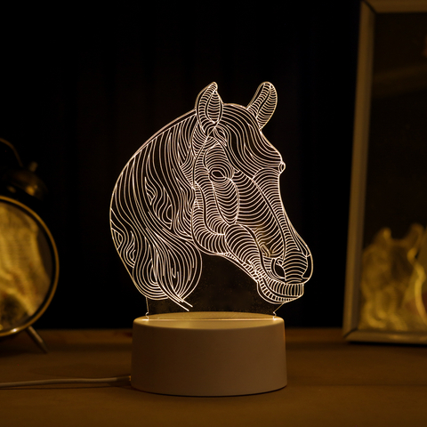 Luminária de Mesa Led 3D | Cavalo - Hipismo