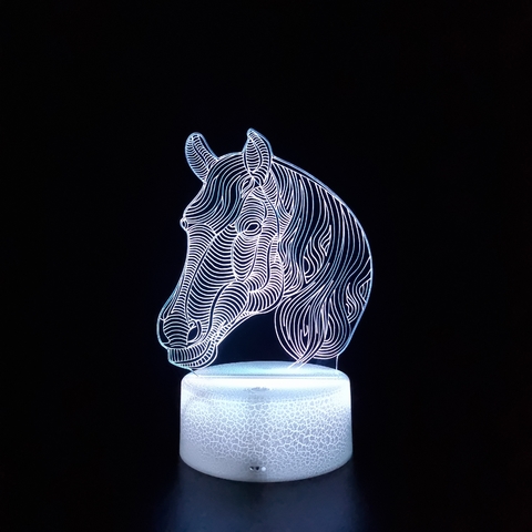 Luminária de Mesa Led 3D | Cavalo - Hipismo