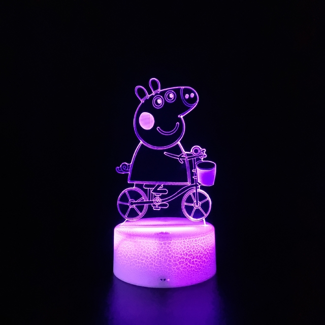 Peppa Pig, Desenho, Luminária Led, 16 Cores+controle, Abajur