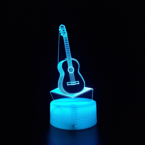 Luminária De Mesa Led 3D | Violão