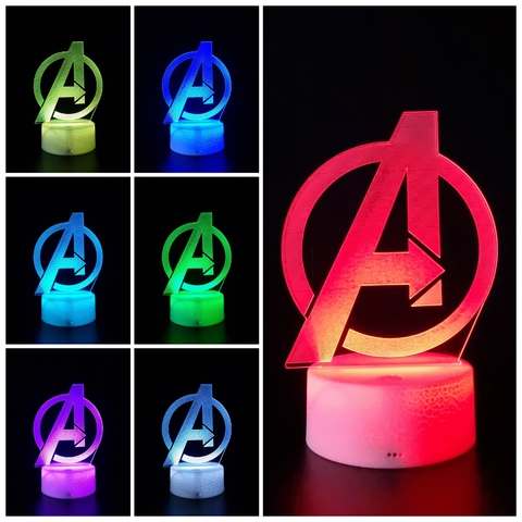 Luminária De Mesa Led 3D | Vingadores Logo