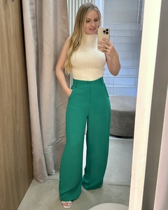 Calça Pantalona Isis Verde Bandeira - comprar online
