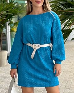 Vestido Curto Tricot Azul Metaverse - loja online