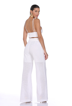 Calça Pantalona Tricot Off-White - comprar online