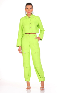Jaqueta Botões Frente Verde Bottega - comprar online