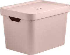 Caixa Organizadora Cube M 18 litros Com Tampa - Rosa