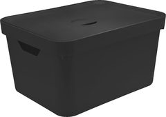 Caixa Organizadora Cube G 32 litros Com Tampa - Preta