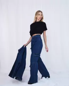 Calça Jeans Cargo Multibolsos na internet