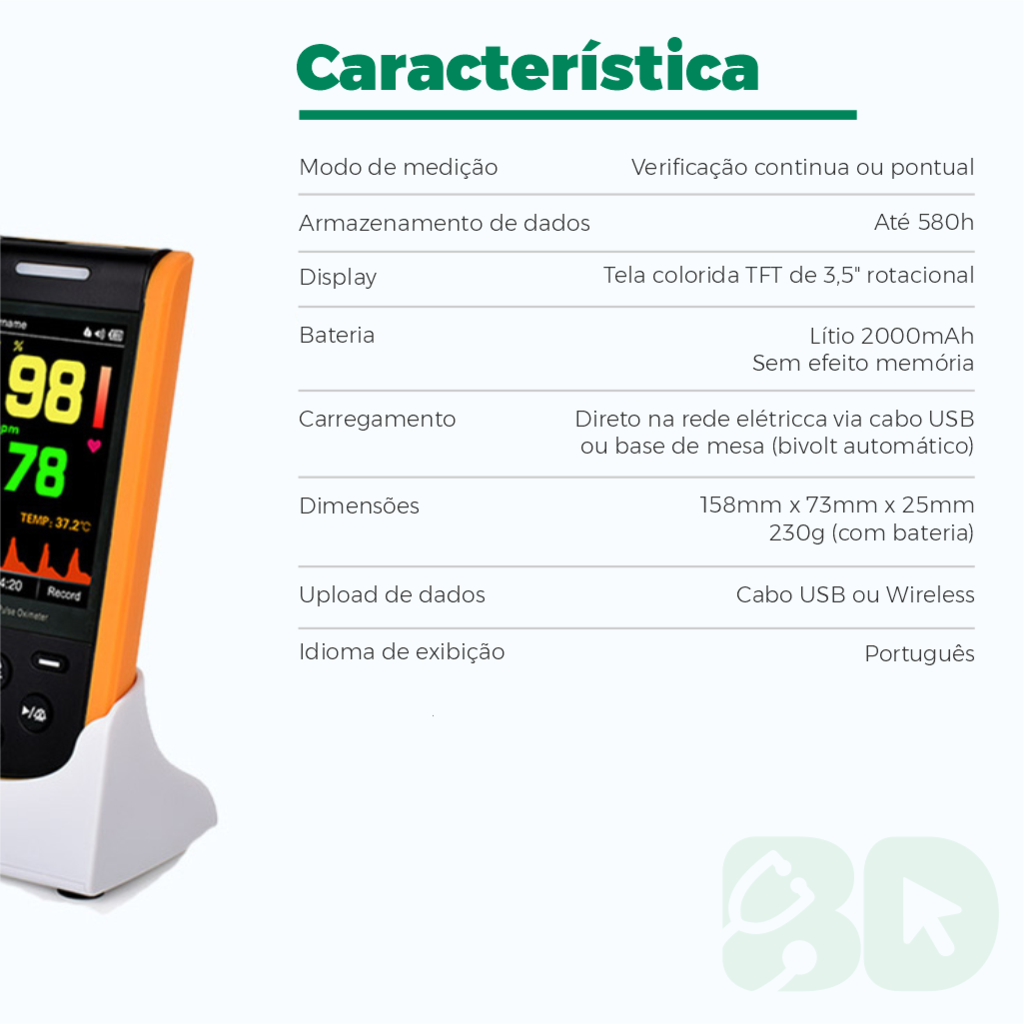 Oxímetro de pulso portátil SP-20 - Brasil Devices