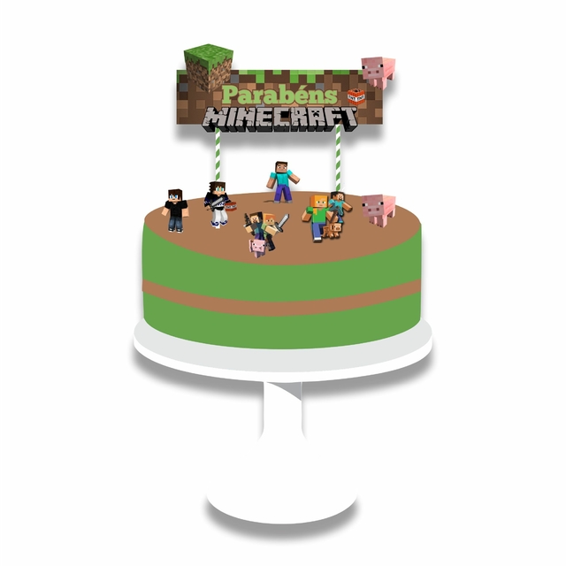 Bolo infantil minecraft 