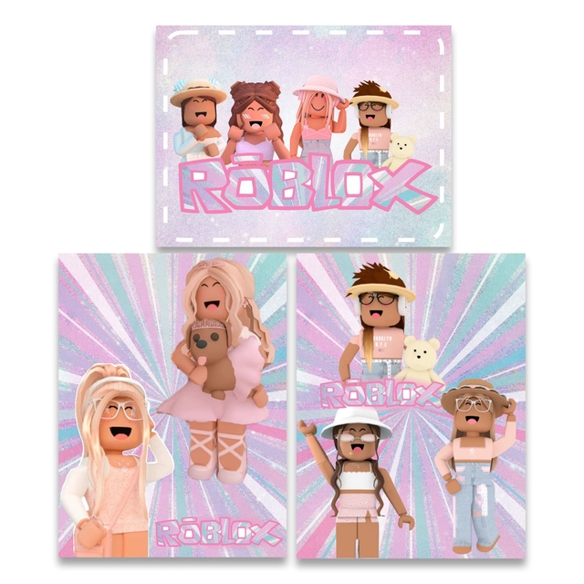 Roblox menina kit decoração de festa em mdf