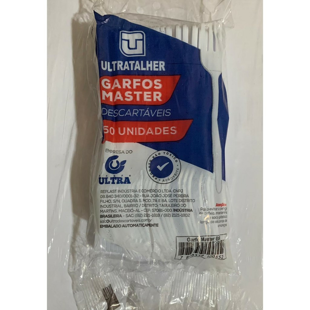 Garfo PlÁstico RefeiÇÃo Forte Branco Master 50 Unidades