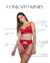 Conjunto de lingerie kisses red em renda sem bojo com aro de sustentação