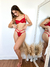 Conjunto de lingerie love vermelho em tule sem bojo com aro de sustentação - LISS INTIMATES