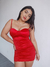 vestido Angela rojo saten - comprar online