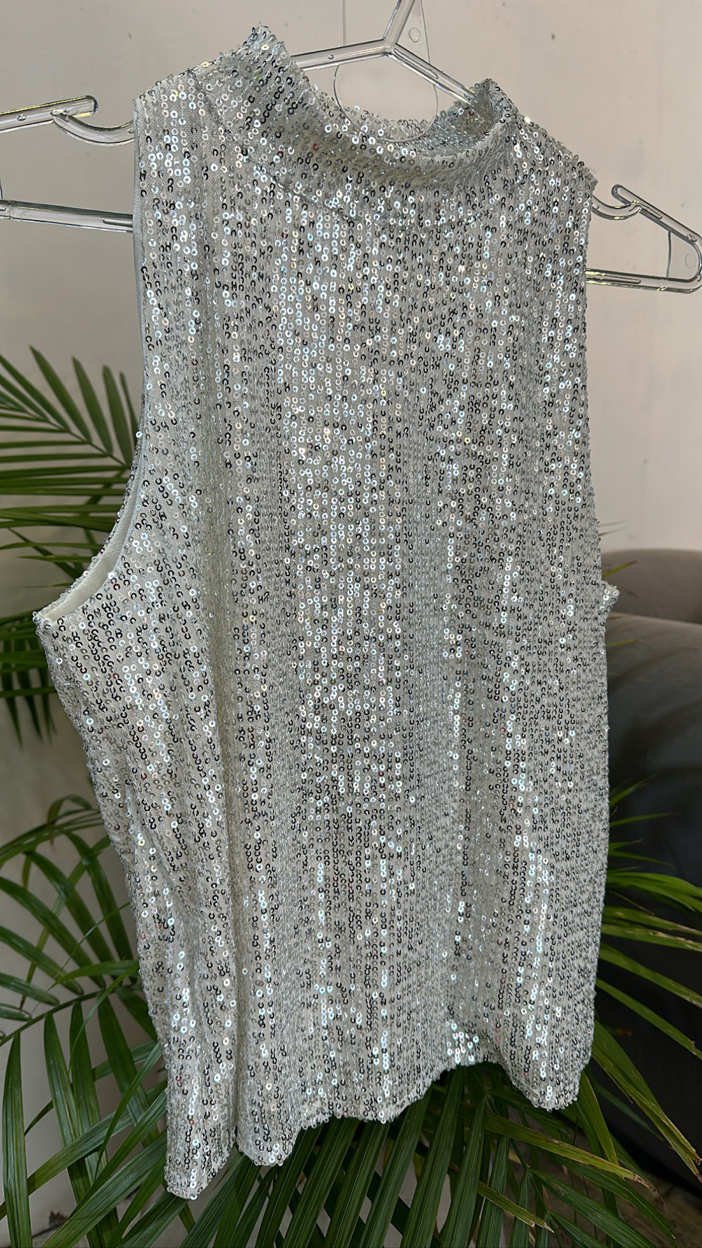 Blusa lentejuelas plata shop