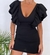 Vestido Crep Volados Negro - comprar online