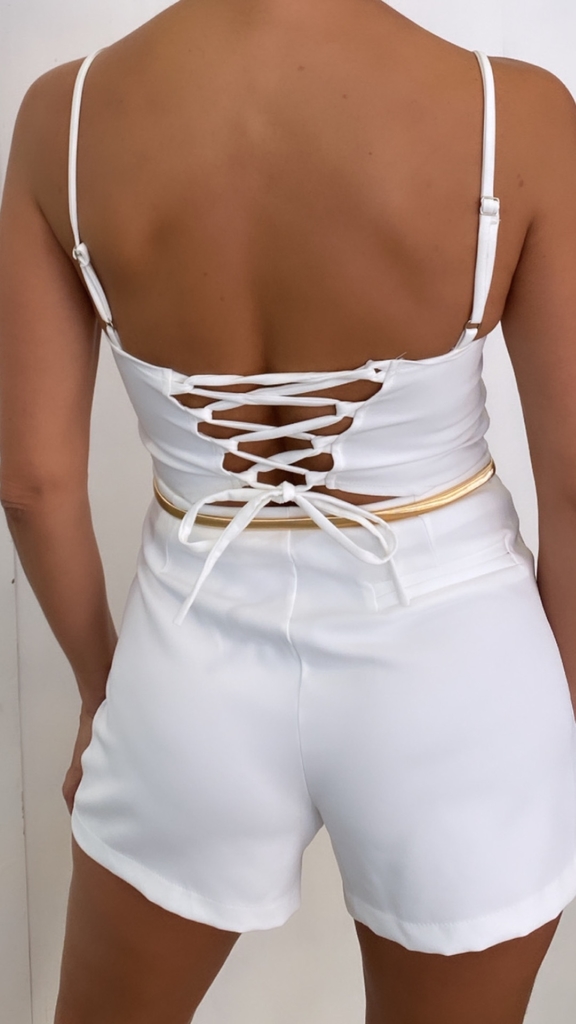 Short pollera blanco hotsell