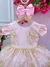 Vestido Infantil Rosa C/ Renda Realeza e Cinto de Pérolas - loja online