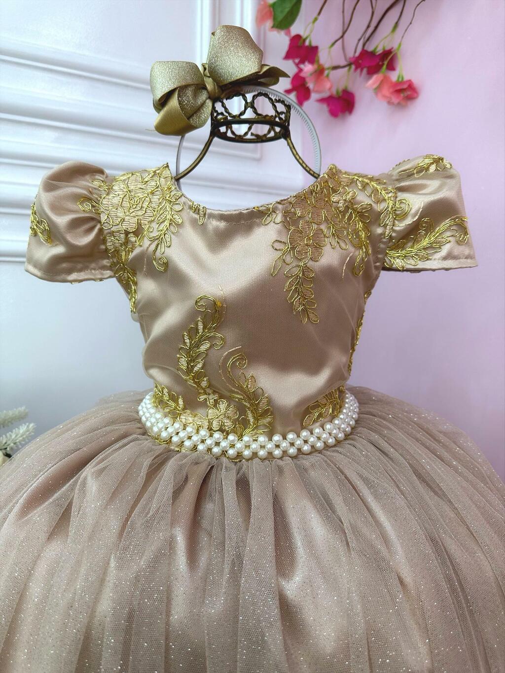Vestido daminha on sale nude