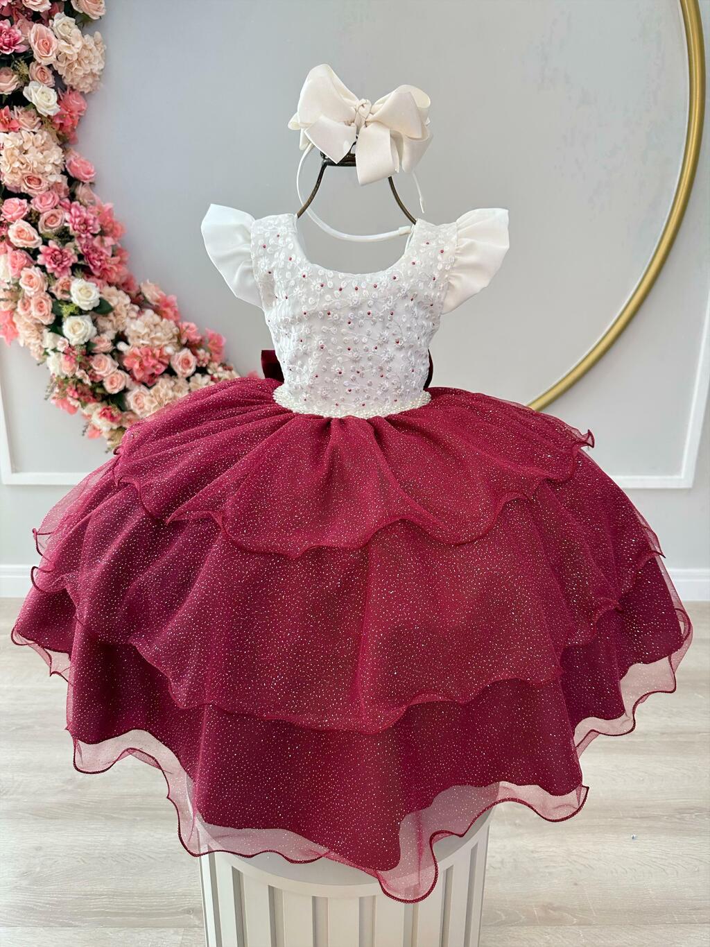 Vestido infantil hot sale marsala