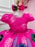 Vestido Infantil da Lilo e Stitch Rosa Chiclete C/ Laço Festas - comprar online