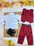 Conjunto Infantil Camisa Branca Calça Colete Gravata Marsala - Sol Kids