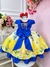 Vestido Infantil Branca de Neve Festa C/ Cinto de Pérolas na internet