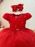 Vestido Infantil Longo Vermelho Busto Nervura Festas Daminha - comprar online