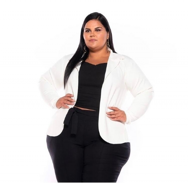 Blazer feminino neoprene plus size 2025