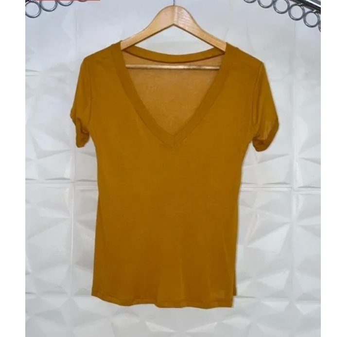 Blusa T-Shirt Mostarda Tipo Podrinha Tam Gg Novo, Blusa Feminina Nunca  Usado 82333749