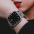 Relógio Feminino Quadrado Square Ford Bays Silver Pulseira Prata Minimalista 40mm Aço Inoxidável - comprar online