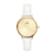 Relógio Bewatch Feminino Branco Petite Full Gold 32mm Aço Inoxidável banhado a titânio