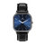 Relógio Minimalista Quadrado Square Dallas Blue Azul Pulseira de Couro Preto 40mm Clássico