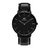 Relógio Feminino Minimalista Moss Preto Pulseira de Couro Preto 40mm Aço Inoxidável banhado a titânio