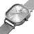 Relógio Feminino Quadrado Minimalista Bays Unitone Kit Pulseira Prata Silver 40mm + Pulseira Nylon Nato Listras 22mm - Compre Relógios Originais Minimalistas | Bewatch