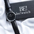 Relógio Feminino Minimalista Chrono Silver Pulseira de Couro Preto 40mm na internet
