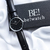 Relógio Minimalista Chrono Silver Pulseira de Couro Preto 40mm na internet