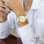 Relógio Bewatch Feminino Branco Petite Full Gold 32mm Aço Inoxidável banhado a titânio - comprar online