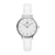 Relógio Feminino Petite Luminus Pulseira Couro Branco 32mm Aço Inoxidável banhado a titânio
