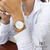 Relógio Feminino Mesh Dourado Gold 40mm Minimalista - comprar online