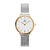 Relógio Feminino Minimalista Dourado e Prata Rise Gold Silver 32mm Aço Inoxidável banhado a titânio