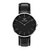 Relógio Feminino Minimalista Chrono Silver Pulseira de Couro Preto 40mm