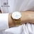 Relógio Masculino Dourado Mesh Gold 40mm Minimalista Aço Inoxidável banhado a titânio - comprar online